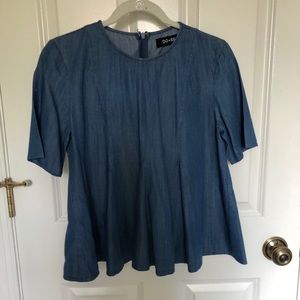 DO + BE blue shift blouse.